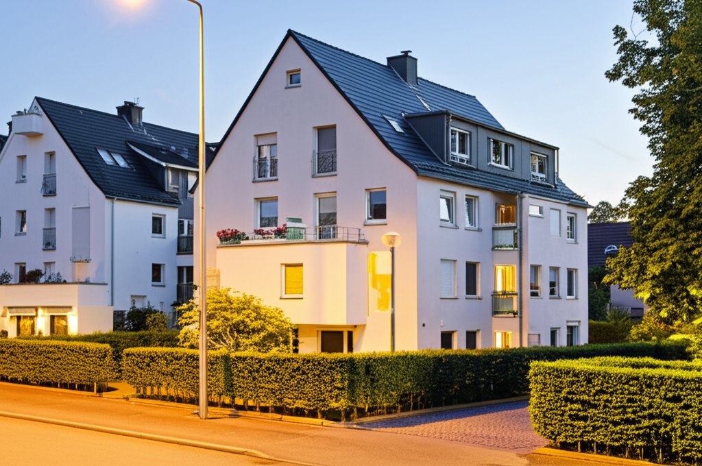 Wohngebiet mit gepflegten Häusern